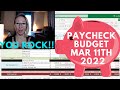 Paycheck by Paycheck Budget | Budget with Me | March 11th 2022