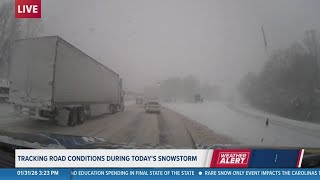 Conditions Getting Worse On I-85 As Heavy Snow Falls In Charlotte, Nc