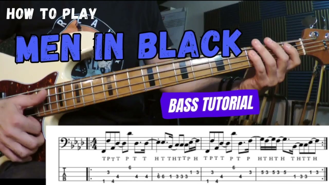 MIB - How to play Men in Black  - Bass Tutorial -  BASS TAB