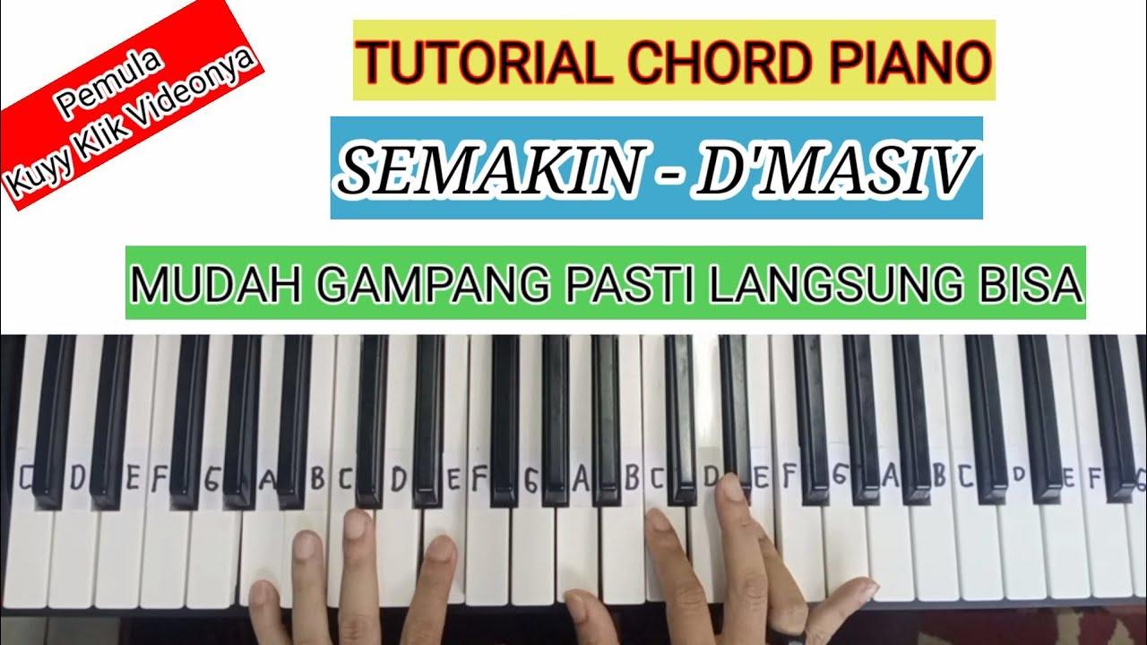 TUTORIAL CHORD PIANO/KEYBOARD I SEMAKIN - D'MASIV I PEMULA PASTI LANGSUNG BISA