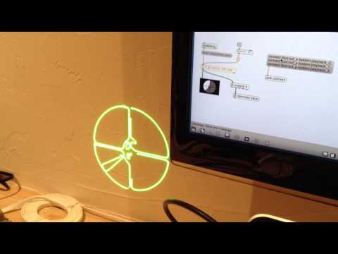 Controling laser scanner with OPENLASE Trace as Max/Jitter external FIRST SHOT