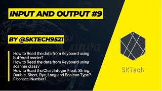 How to Read the data from Keyboard in Java: Input and Output- Part2 #9