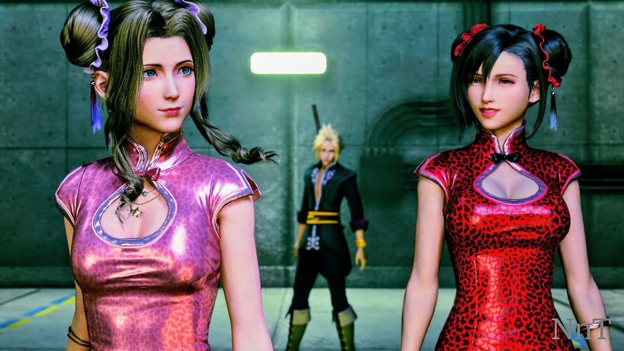Tifa China Dress Red Vs Aerith China Dress Pink | Final Fantasy VII Remake [4K]
