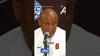 Syracuse men's basketball coach Adrian Autry talks to the media after ACC Tournament loss