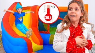 Eva plays with little brother - Funny kids adventures