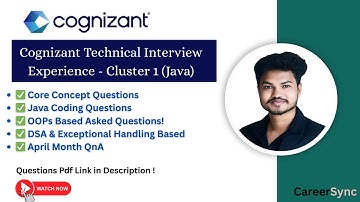 Cognizant Technical Interview Experience | Java Cluster 1 | April 2025 Q&A | Fresher