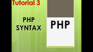 PHP SYNTAX || Tutorial 3 || PHP