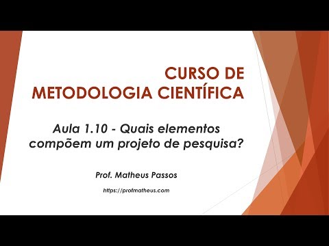 Aula 1.10 - Quais elementos compõem um projeto de pesquisa?