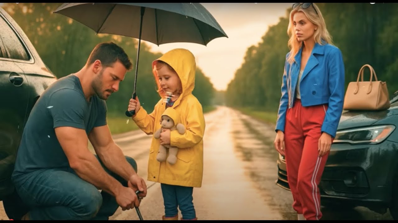 Alleenstaande vader repareert lekke band van zijn vrouw – ze is een erfgename van een mode-imperium