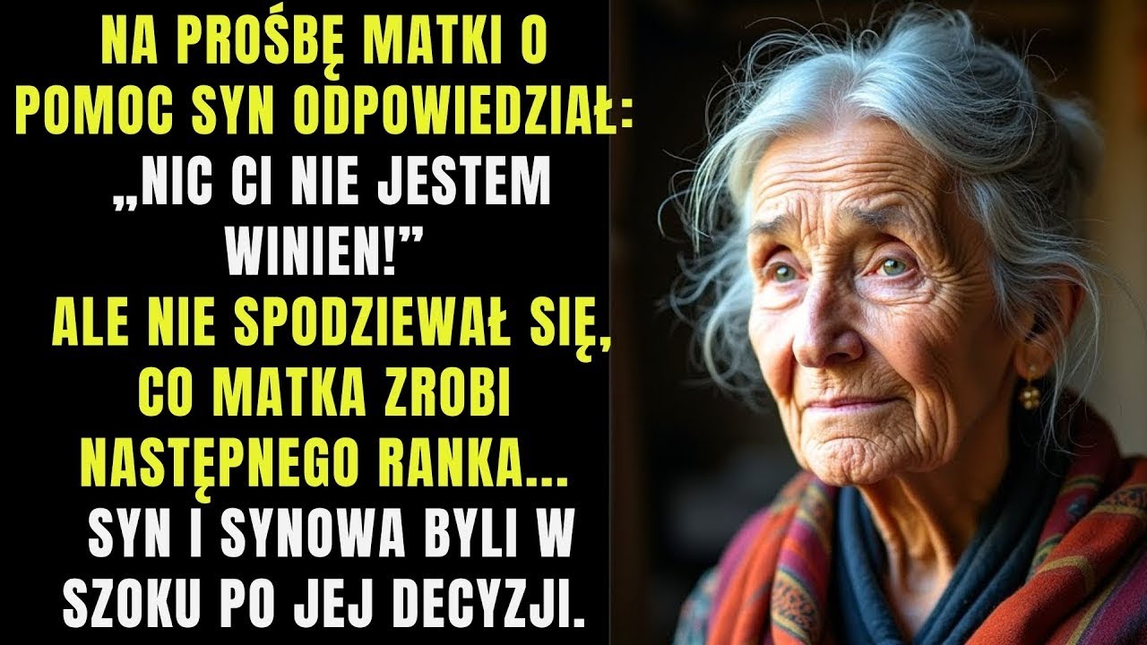 🔴'Nie jestem ci nic winny!' – powiedział syn swojej starszej matki, i zaraz po tym, jak ona