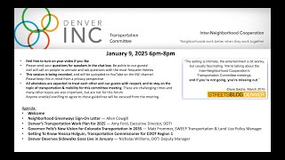 INC Transportation Committee January 9, 2025