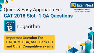 CAT 2018 Slot 1 QA Question Solution By Ajay Sharma | Question - 12 Logarithm