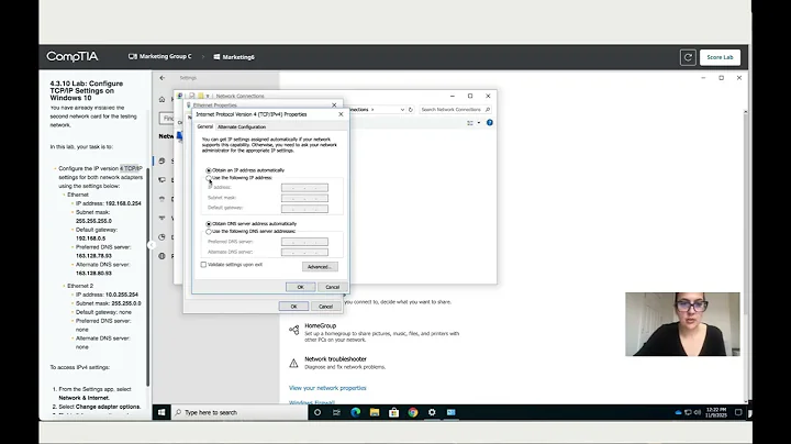 4.3.10 Lab: Configure TCP/IP Settings on Windows 10