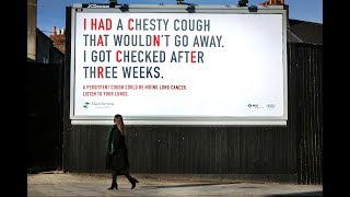 Ireland's FIRST Coughing Billboard, Marie Keating Foundation 'Listen To Your Lungs' Campaign