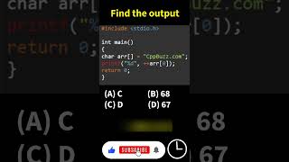 C Programming Quiz #19 - char array #shorts #cprogramming #cppbuzz