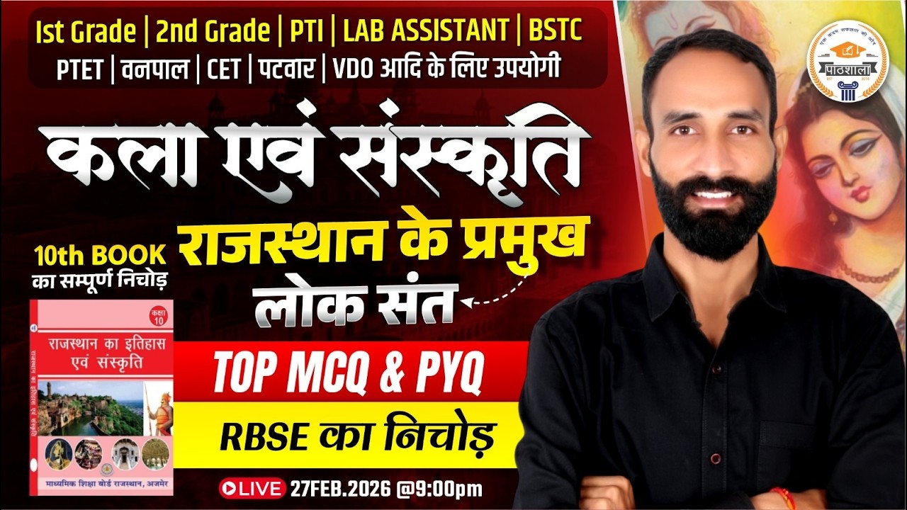 Rajasthan Art & Culture | Rajasthan ke Pramukh Sant | Art & Culture Important Question |By Karan Sir