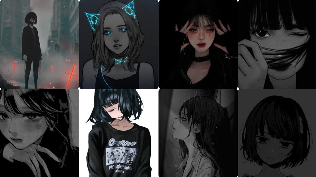 dark anime girl profile pic//cute anime girl/fb profil picture, Whatsapp dp  #cute #anime #subscribe😍 