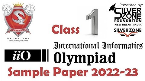 iiO International Informatics Olympiad Silverzone Sample Paper Class 1 2022-23