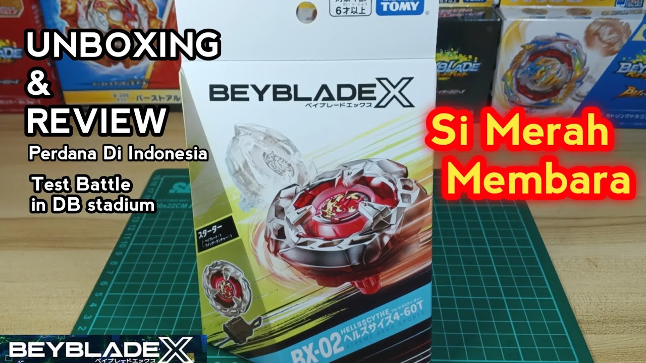 Beyblade X HELLSSCYTHE si merah membara | Unboxing Review & Test Battle ...