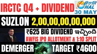 HAL 50,000 Cr Deal • IRCTC Q4 Result • Suzlon Telugu • Awfis IPO Allotment • RIL • Stocks To Buy Now