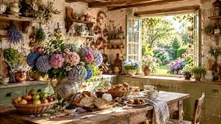 Golden Sunlight Across the Cottage Table | Relaxing Jazz Music