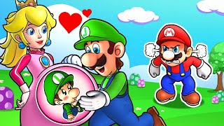 What Happened to Peach's PREGNANT With Luigi? - Mario Sad Story - Super Mario Bros Animation