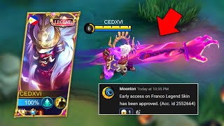 MOONTON THANK YOU, FRANCO LEGEND SKIN GAMEPLAY!!