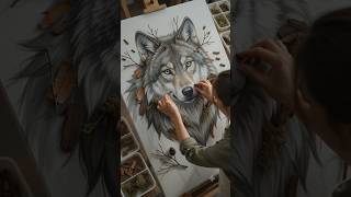 Realistic Wolf Drawing 🐺 | Incredible Wildlife Art Masterpiece #creativeart #art