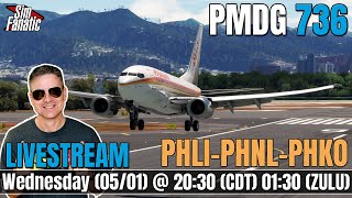 LIVE | MSFS | PMDG 737-600 | Aloha Airlines | Hawaii | PHLI-PHNL-PHKO | TCA Boeing Yoke + TPR Pedals