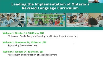 Webinar 2  Leading Implementation of the Ontario Language Curriculum