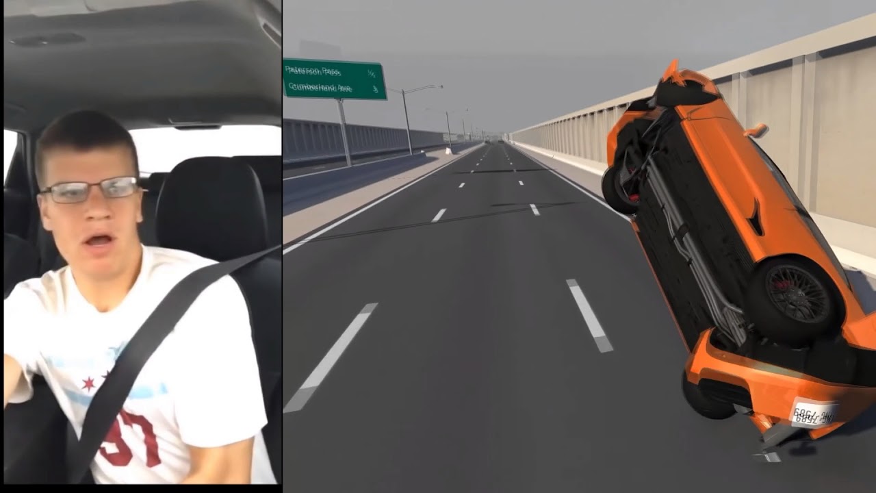 Man crashes while singing