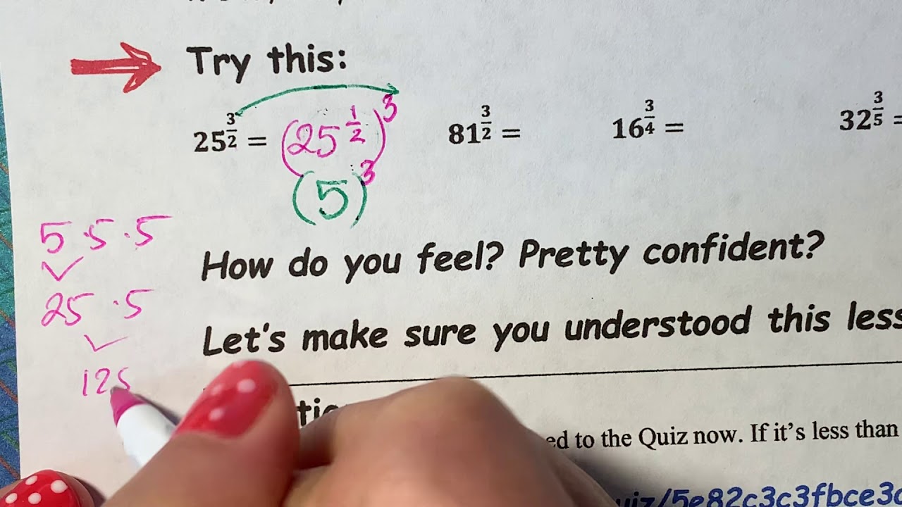 Lesson 4 1 2020 evaluating rational exponents youtube