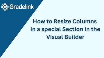 How to Resize Columns in a special Section in the Visual Builder
