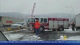 Wintry Weather Makes For Messy Roads