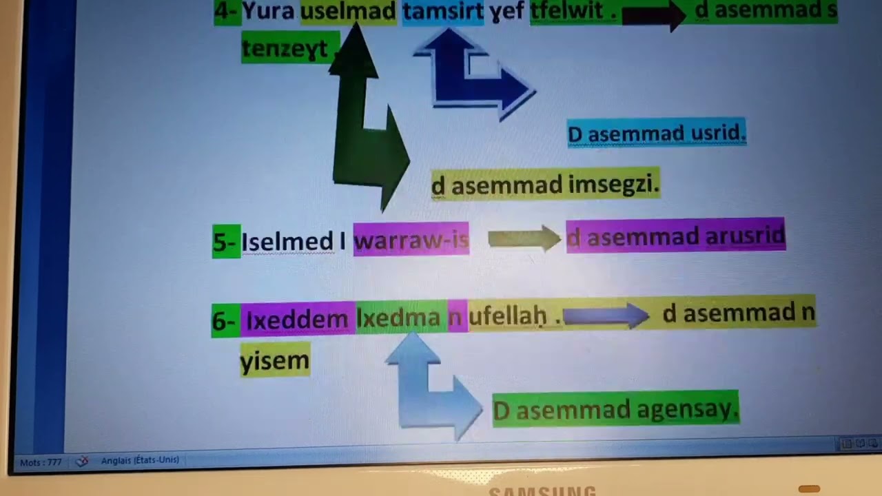 Asnalas n uswir wis 3 LL,akraḍyur 1.(revision de thamazight 3AM ,1er trimestre).