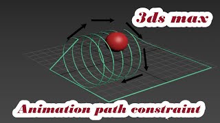 Path Constraint Animation , Animation on path constraint , create line to helix attach , in 3ds max