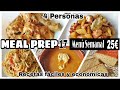MEAL PREP 17, Menú Semanal por 25€/ para 4 personas/ 4 platos y 1 Postre/ Fácil y Económico/ Marcnta