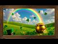 Framed TV Art Follow the Rainbow to the Pot of Gold Magical St. Patrick’s Day Ambience &amp; Irish Music