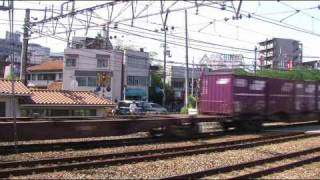 ８９レ　EF66-30号機（旧更新色）牽引　東淀川駅通過