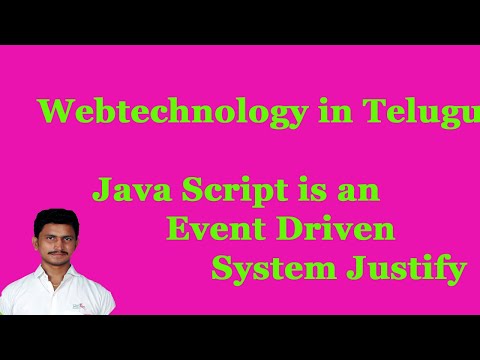 Java Script is an Event Driven System Justify  || Web Technology in Telugu || By Mr Sivarao