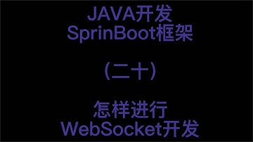 JAVA开发之SpringBoot入门怎样进行WebSocket开发20