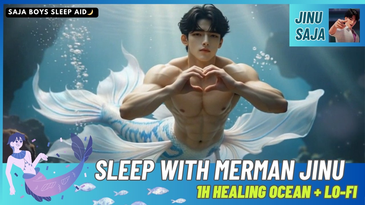 [1 HOUR] Sleep Beside Jinu Saja the Merman 🌙 | Healing Ocean Sleep Music Calm| Saja Boys Sleep Aid