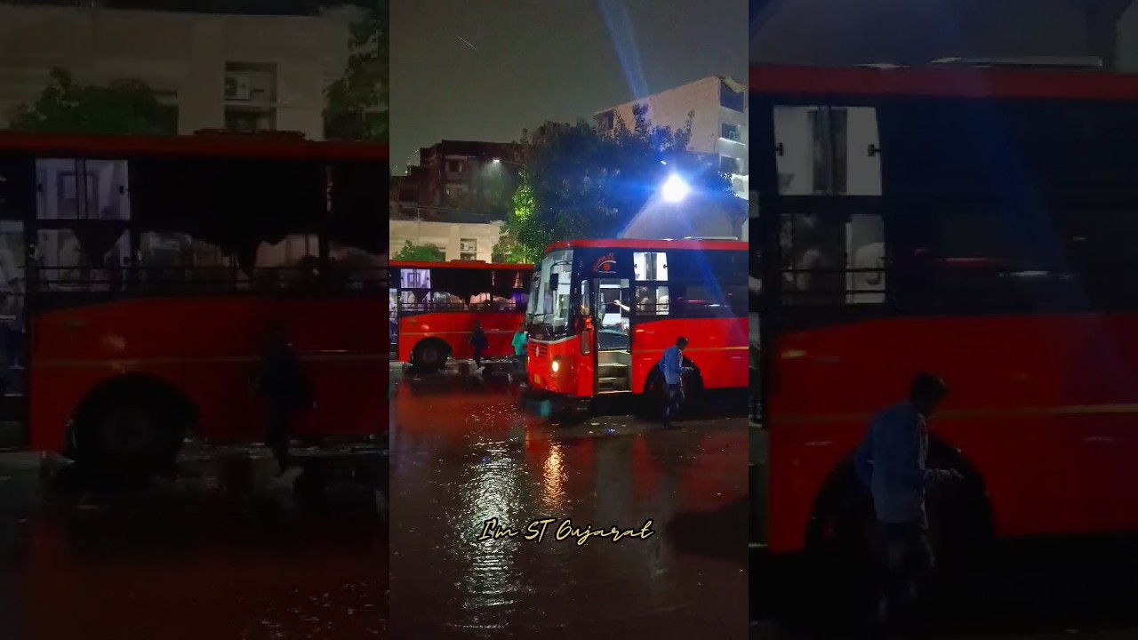 GSRTC New Sleeper Bus in Rain🌧️☔