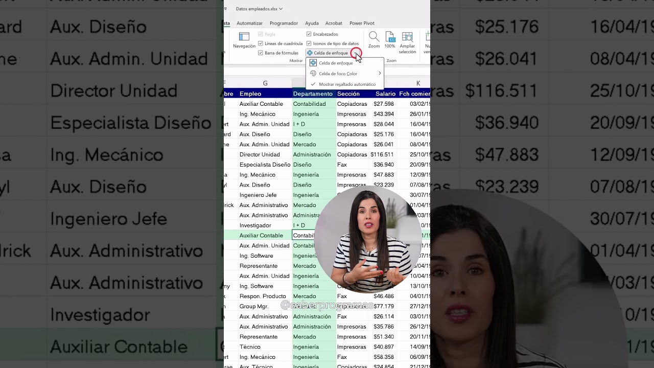 Resaltar celda activa en Excel ✅