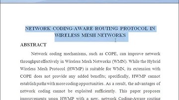 SD IEEE JAVA NETWORK CODING-AWARE ROUTING PROTOCOL IN WIRELESS MESH NETWORKS