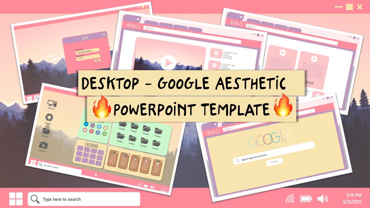 google desktop 2022 Thiết kế Slide phong cách Aesthetic Desktop - Google Inspired | Powerpoint Template