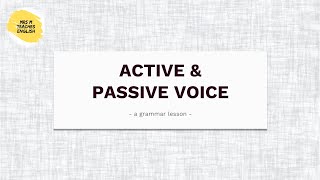 IEB - English HL - Grammar - Active & Passive Voice