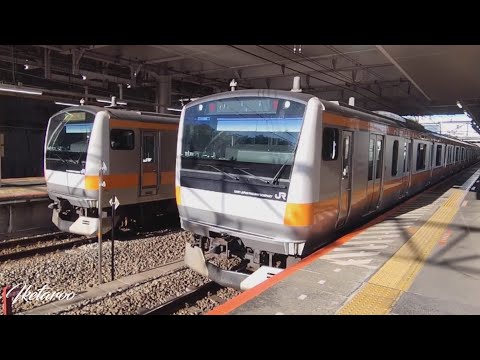 中央線E233系　豊田駅2番線　発車メロディー付き　たき火