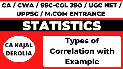Types of Correlation | Correlation | Positive Correlation | Statistics | CA Kajal Derolia | Part 5 |