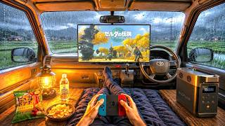 RAINY Gaming Night in a Van | Relaxing ASMR, UPERFECT Portable Monitor screenshot 5